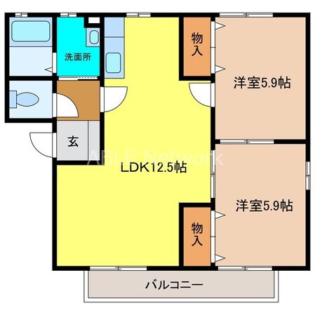 メゾン大石 A棟の物件間取画像